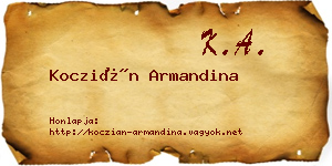 Koczián Armandina névjegykártya